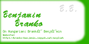 benjamin branko business card